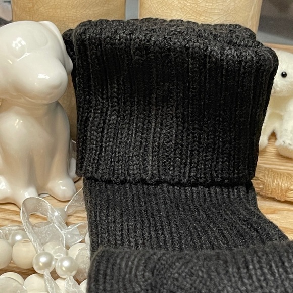MUK LUKS Chunky Rib Over The Knee Socks in “Ebony” Black - Picture 7 of 11